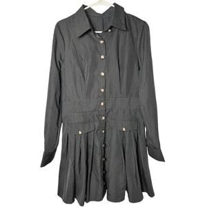 Suit Style Drop Waist Pinstripe Ladies Dress Size M